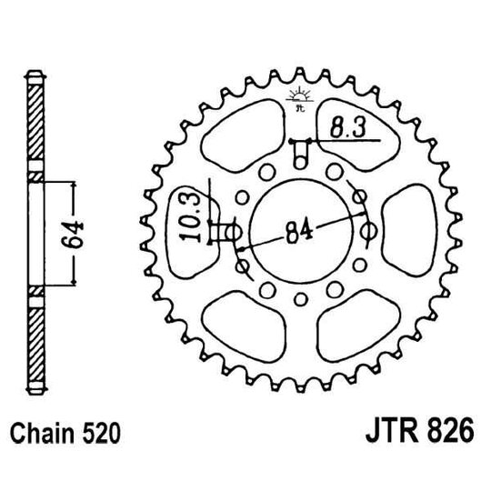Reťazová rozeta JT JTR 826-47 47T, 520